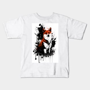 Shiba Inu Ink Portrait Kids T-Shirt